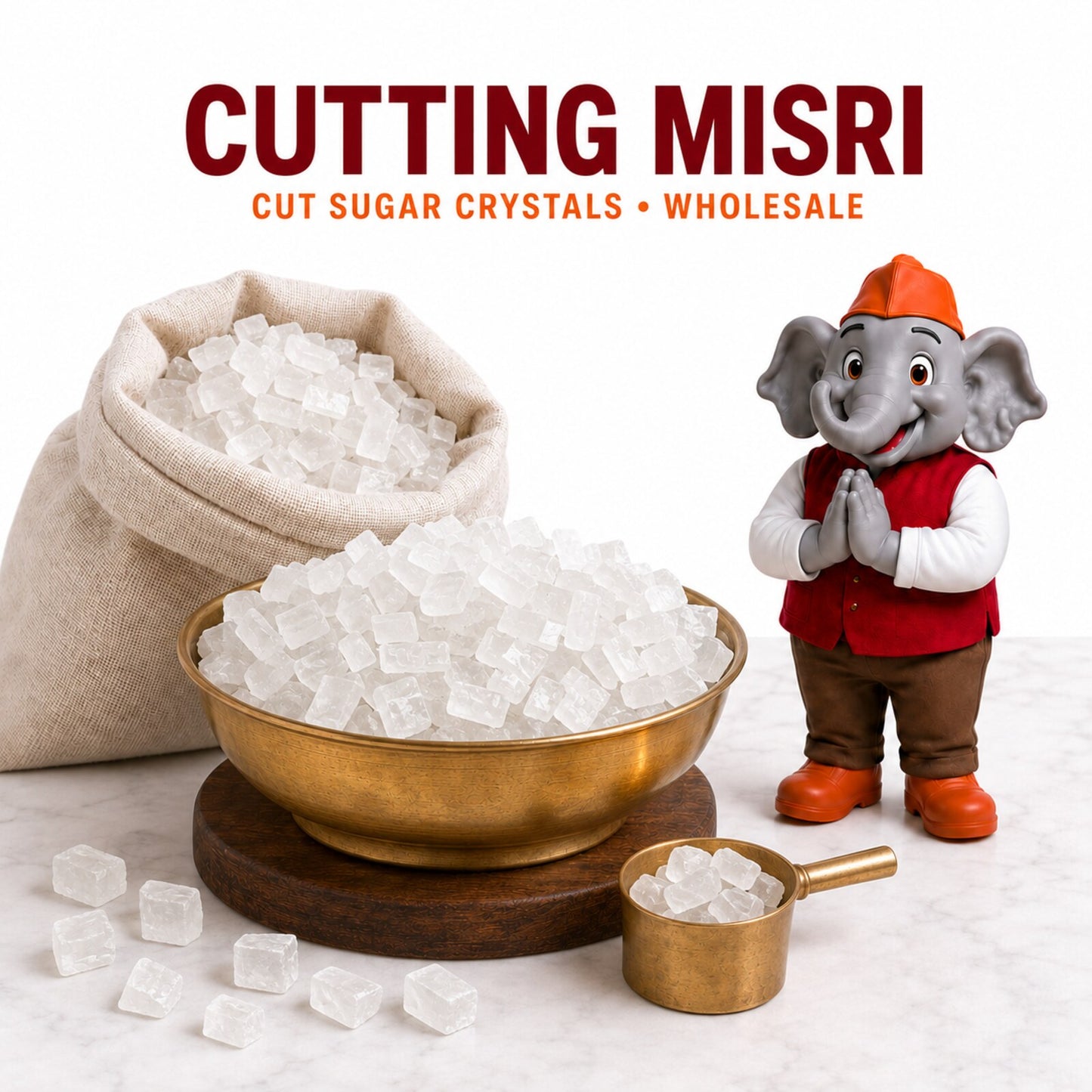 Cutting Mishri — 50 kg Wholesale Bag for Prasad and Puja